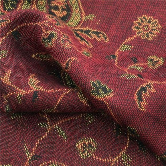 Two Tone Paisley Pashmina Shawl Wrap Scarf Women's Soft Jacquard Scarves - Picture 4 of 6